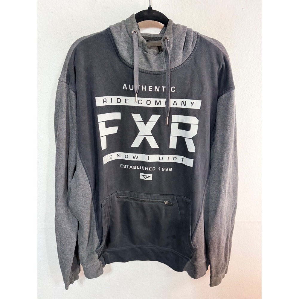 FXR Hoodie Ride Company Snow Dirt Pullover Men's 3XL Gray Sweatshirt Sports